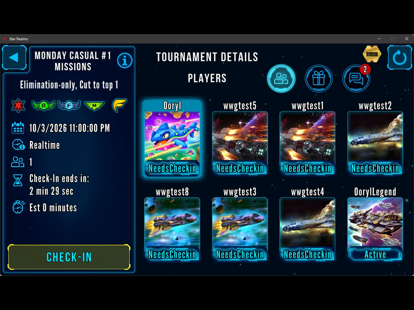 New Tournament Screen